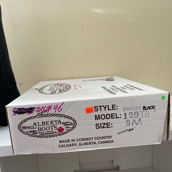 NWT Alberta Boot Black Cowhide Leather Western Cowboy Boots Women Size 9 US - Picture 7 of 8